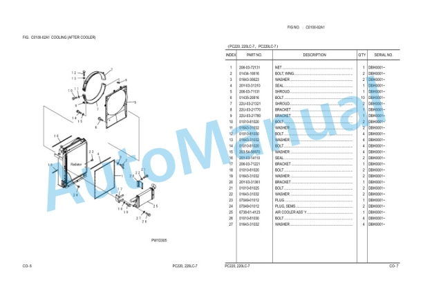 Alternative view of Komatsu PC220-7 Galeo, PC220LC-7 Galeo Hydraulic Excavator Parts Manual YEPB200403