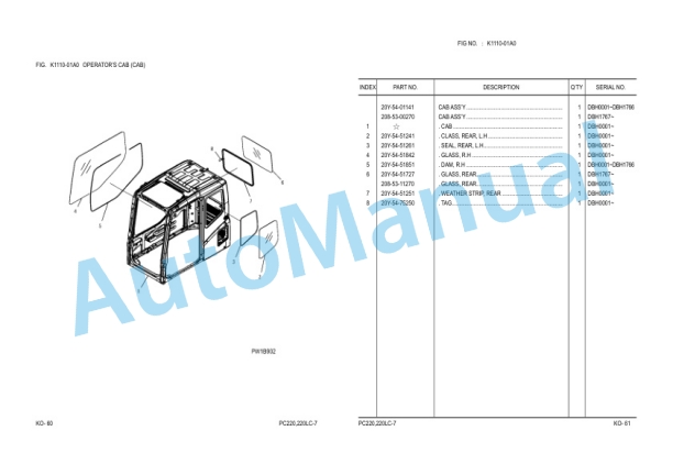 Komatsu PC220-7 Galeo, PC220LC-7 Galeo Hydraulic Excavator Parts Manual YEPB200403 3 Komatsu PC220-7 Galeo, PC220LC-7 Galeo Hydraulic Excavator Parts Manual YEPB200403 - Image 3