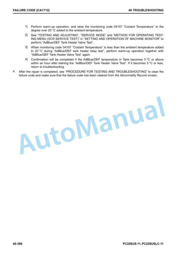 Komatsu PC228US-11, PC228USLC-11 Hydraulic Excavator Shop Manual SEN06660-00 3 Komatsu PC228US-11, PC228USLC-11 Hydraulic Excavator Shop Manual SEN06660-00 - Image 3