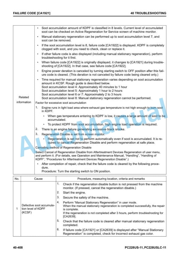 Komatsu PC228US-11, PC228USLC-11 Hydraulic Excavator Shop Manual SEN06660-03 3 Komatsu PC228US-11, PC228USLC-11 Hydraulic Excavator Shop Manual SEN06660-03 - Image 3