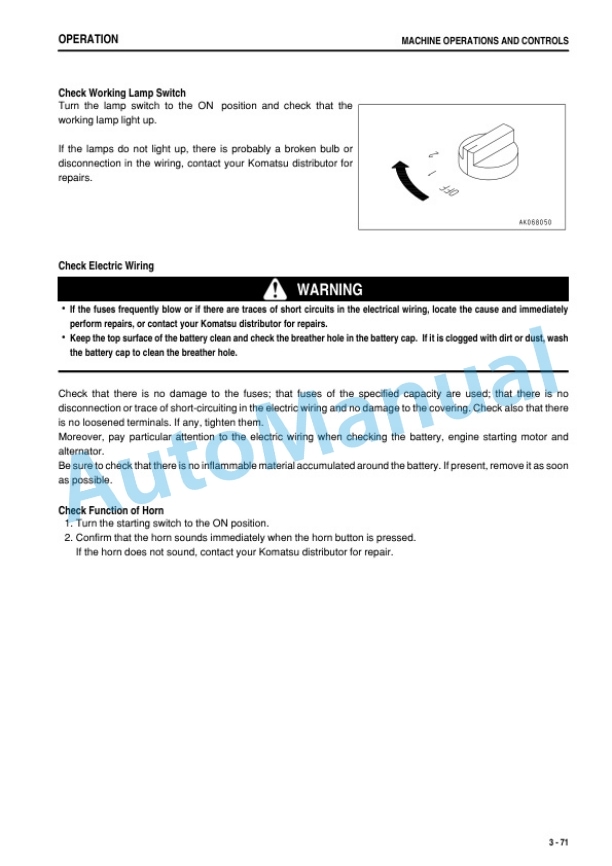 Komatsu PC228US-3, PC228USLC-3 Galeo Hydraulic Excavator Operation and Maintenance Manual PEN00029-01 3 Komatsu PC228US-3, PC228USLC-3 Galeo Hydraulic Excavator Operation and Maintenance Manual PEN00029-01 - Image 3