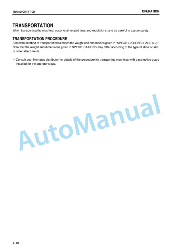 Komatsu PC228US-8, PC228USLC-8 Hydraulic Excavator Operation and Maintenance Manual TEN00434-05-4