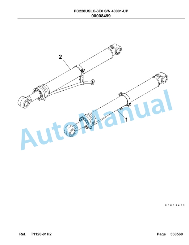 Komatsu PC228USLC-3E0 Hydraulic Excavator Parts Manual SAA6D1MU-4