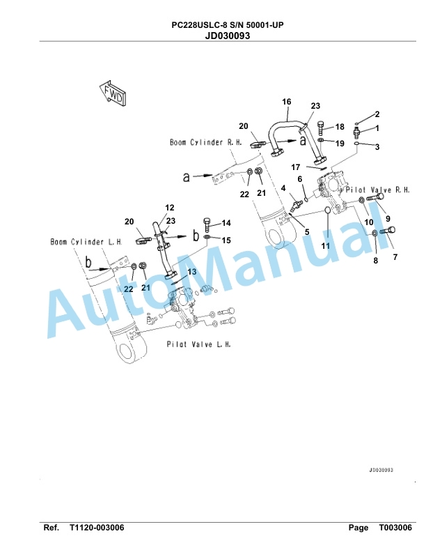 Komatsu PC228USLC-8 Hydraulic Excavator Parts Manual 50001-UP-5