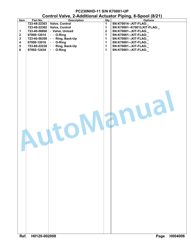 Komatsu PC230NHD-11 Hydraulic Excavator Parts Manual PC00048U 2 Komatsu PC230NHD-11 Hydraulic Excavator Parts Manual PC00048U-2