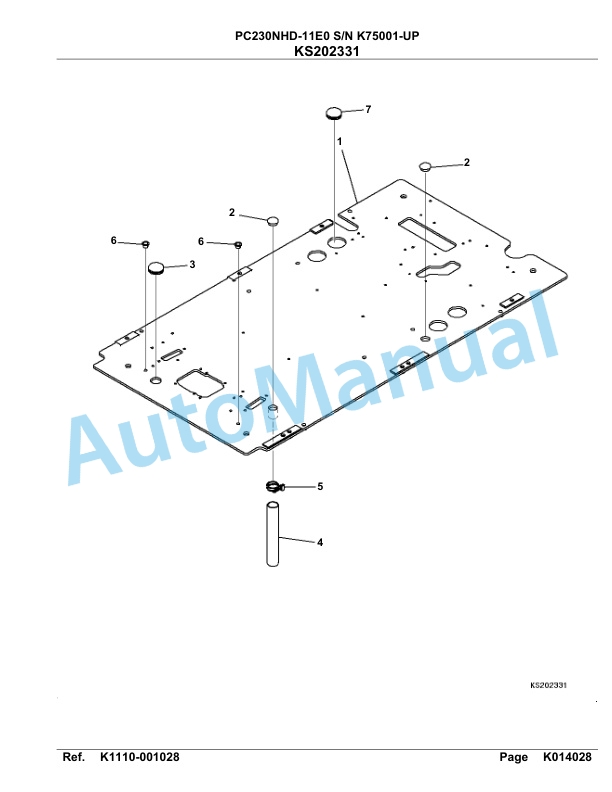 Komatsu PC230NHD-11E0 Hydraulic Excavator Parts Manual PC00083U 4 Komatsu PC230NHD-11E0 Hydraulic Excavator Parts Manual PC00083U-4