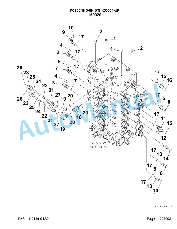 Komatsu PC230NHD-8K Hydraulic Excavator Parts Manual SAA6D1GU 4 Komatsu PC230NHD-8K Hydraulic Excavator Parts Manual SAA6D1GU-4