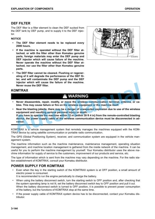 Komatsu PC238USLC-11 Hydraulic Excavator Operation and Maintenance Manual TEN00791-01 3 Komatsu PC238USLC-11 Hydraulic Excavator Operation and Maintenance Manual TEN00791-01 - Image 3