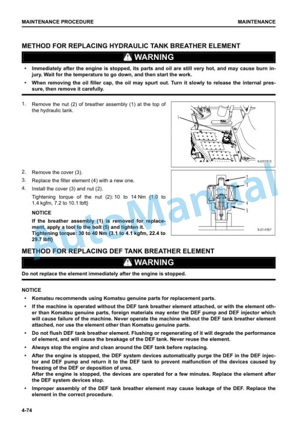 Komatsu PC238USLC-11 Hydraulic Excavator Operation and Maintenance Manual TEN01040-05 5 Komatsu PC238USLC-11 Hydraulic Excavator Operation and Maintenance Manual TEN01040-05 - Image 5