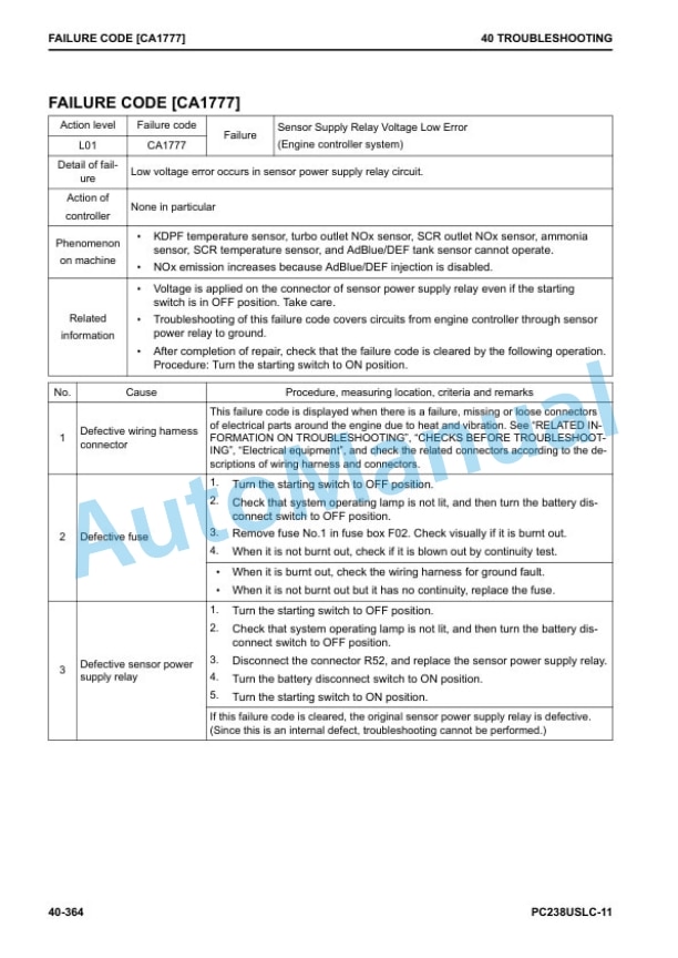 Komatsu PC238USLC-11 Hydraulic Excavator Shop Manual SEN06635-02 3 Komatsu PC238USLC-11 Hydraulic Excavator Shop Manual SEN06635-02 - Image 3