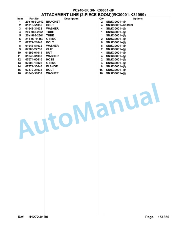 Komatsu PC240-6K Hydraulic Excavator Parts Manual SA6D100U, SA6D102U 3 Komatsu PC240-6K Hydraulic Excavator Parts Manual SA6D100U, SA6D102U-3