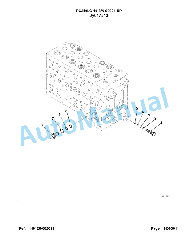 Komatsu PC240LC-10 Hydraulic Excavator Parts Manual 90001-UP-2