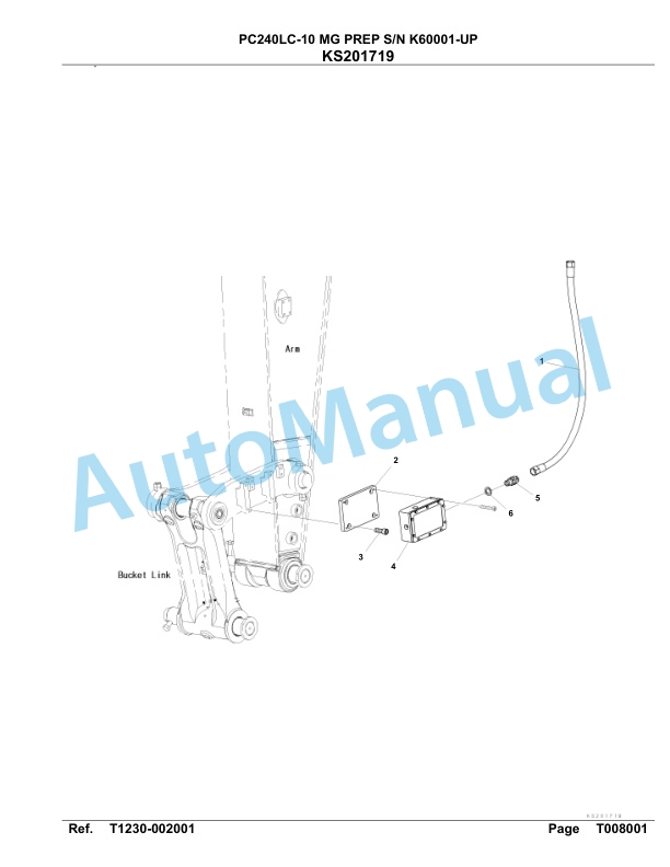 Komatsu PC240LC-10 MG PREP Hydraulic Excavator Parts Manual K60001-up-5