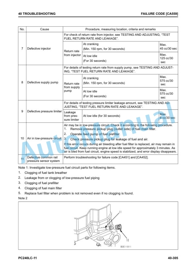 Komatsu PC240LC-11 Hydraulic Excavator Shop Manual SEN06501-16 3 Komatsu PC240LC-11 Hydraulic Excavator Shop Manual SEN06501-16 - Image 3