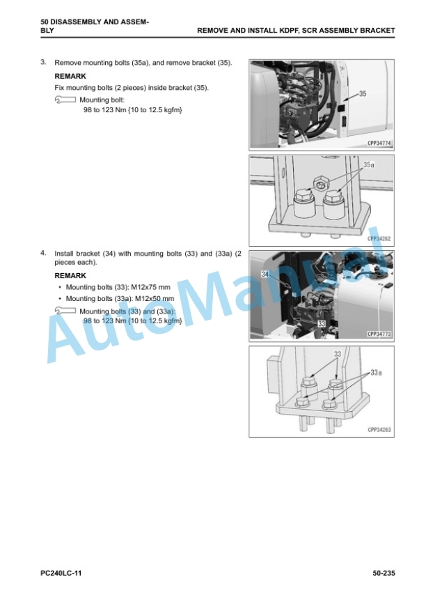 Komatsu PC240LC-11 Hydraulic Excavator Shop Manual SEN06696-03 5 Komatsu PC240LC-11 Hydraulic Excavator Shop Manual SEN06696-03 - Image 5