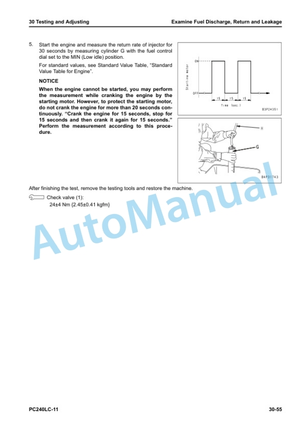 Alternative view of Komatsu PC240LC-11 Hydraulic Excavator Shop Manual SEN06696-10