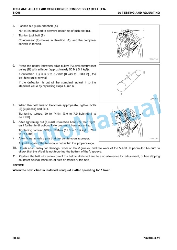 Alternative view of Komatsu PC240LC-11 Hydraulic Excavator Shop Manual SEN06737-02