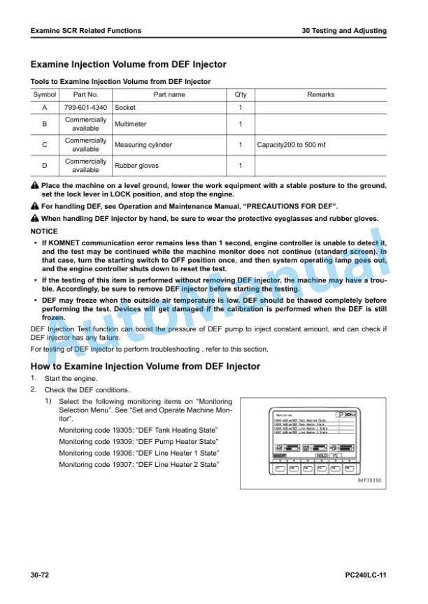Alternative view of Komatsu PC240LC-11 Hydraulic Excavator Shop Manual SEN06737-09