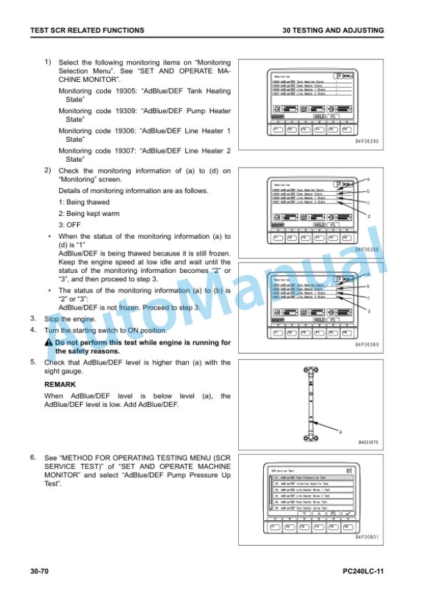 Alternative view of Komatsu PC240LC-11 Hydraulic Excavator Shop Manual SEN06737-C8