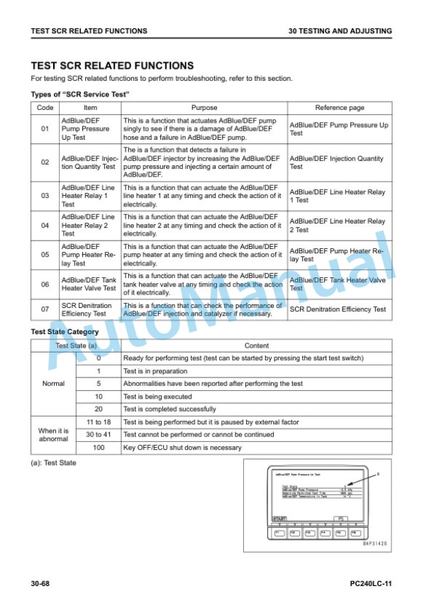 Alternative view of Komatsu PC240LC-11 Hydraulic Excavator Shop Manual SEN06807-04