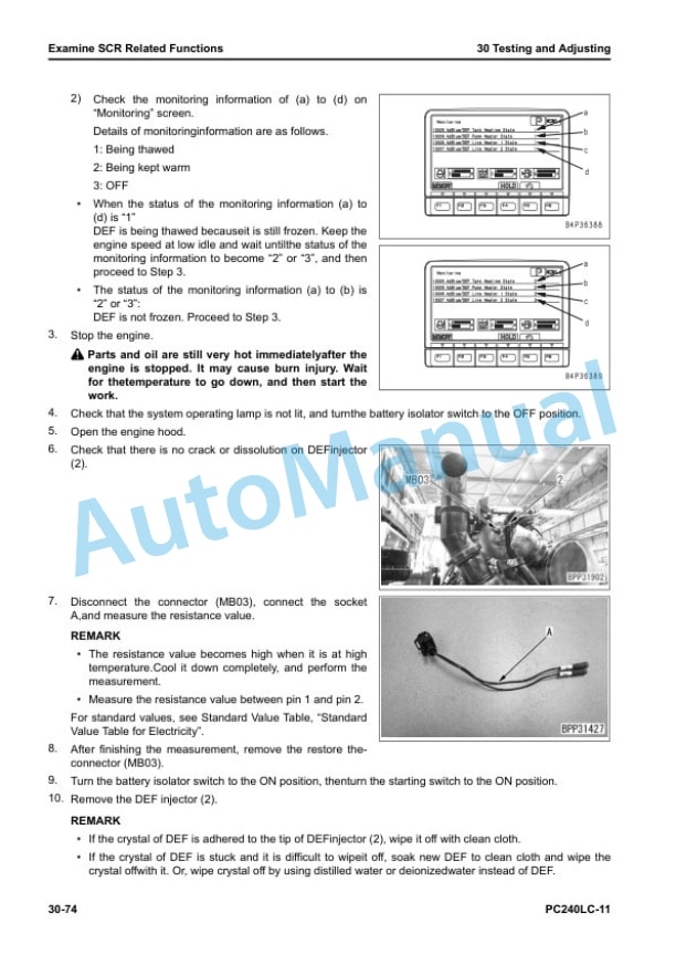 Alternative view of Komatsu PC240LC-11 Hydraulic Excavator Shop Manual SEN06807-07