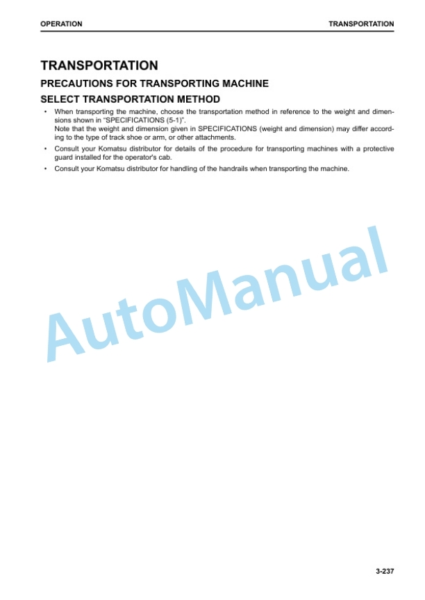 Komatsu PC240LC-11, PC240NLC-11 Hydraulic Excavator Operation and Maintenance Manual UENAM01390 4 Komatsu PC240LC-11, PC240NLC-11 Hydraulic Excavator Operation and Maintenance Manual UENAM01390 - Image 4