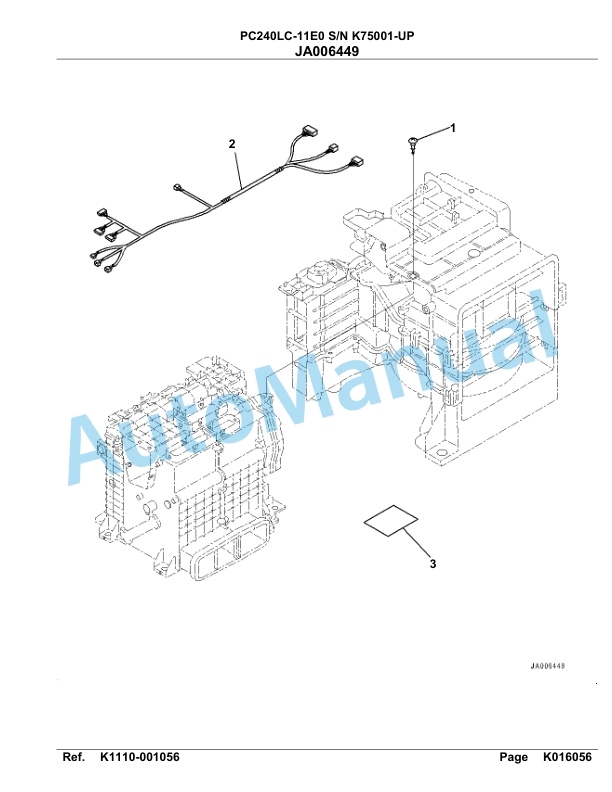 Komatsu PC240LC-11E0 Hydraulic Excavator Parts Manual PC00069U-3