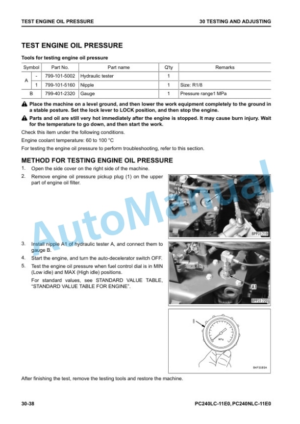 Alternative view of Komatsu PC240LC-11E0, PC240NLC-11E0 Hydraulic Excavator Shop Manual UENBM00471
