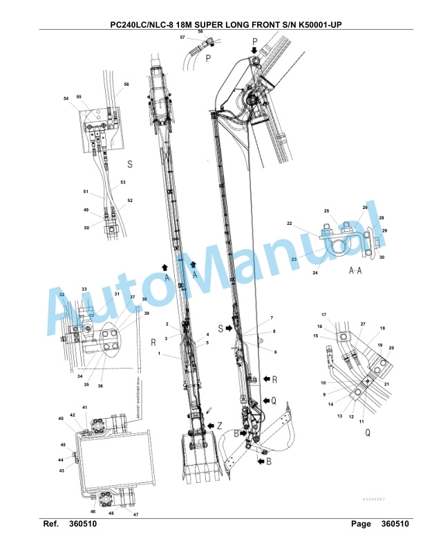 Komatsu PC240LC-8, PC240NLC-8 18M Super Long Front Hydraulic Excavator Parts Manual K50001-up 5 Komatsu PC240LC-8, PC240NLC-8 18M Super Long Front Hydraulic Excavator Parts Manual K50001-up-5