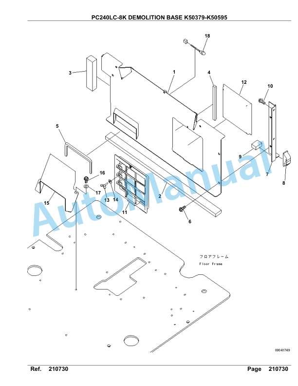 Komatsu PC240LC-8K Demolition Base Hydraulic Excavator Parts Manual - K50379 - K50595 5 Komatsu PC240LC-8K Demolition Base Hydraulic Excavator Parts Manual - K50379 - K50595-5