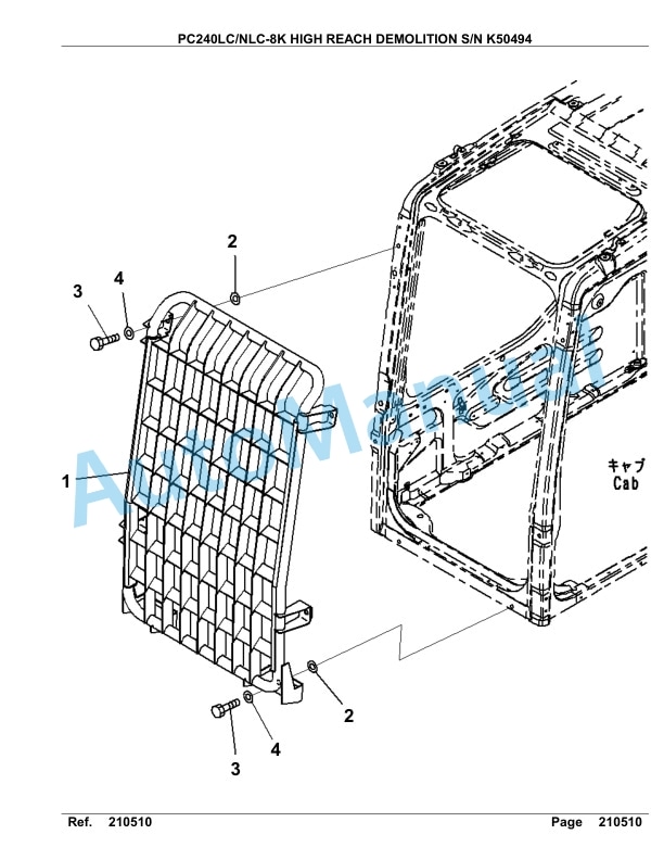 Komatsu PC240LC-8K, PC240NLC-8K High Reach Demolition Hydraulic Excavator Parts Manual K50494 2 Komatsu PC240LC-8K, PC240NLC-8K High Reach Demolition Hydraulic Excavator Parts Manual K50494-2