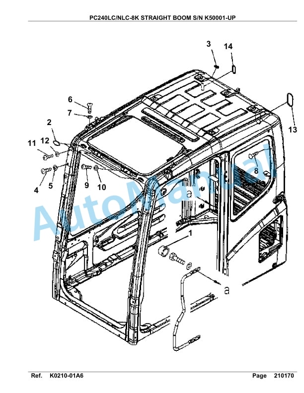 Komatsu PC240LC-8K, PC240NLC-8K Straight Boom Hydraulic Excavator Parts Manual K50001-up-3