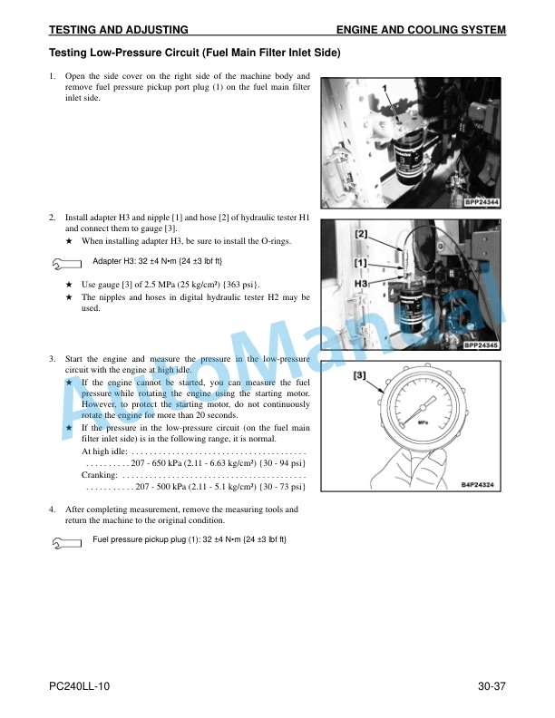 Alternative view of Komatsu PC240LL-10 Log Loader Shop Manual CEBM028501