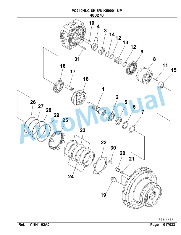 Komatsu PC240NLC-8K Hydraulic Excavator Parts Manual SAA6D1HU 5 Komatsu PC240NLC-8K Hydraulic Excavator Parts Manual SAA6D1HU-5