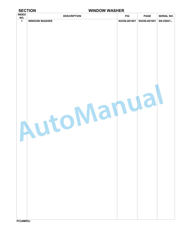 Komatsu PC24MR-5 Hydraulic Excavator Parts Manual 25001-UP 4 Komatsu PC24MR-5 Hydraulic Excavator Parts Manual 25001-UP-4