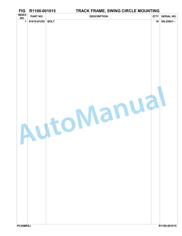 Komatsu PC24MR-5 Hydraulic Excavator Parts Manual 25001-UP 5 Komatsu PC24MR-5 Hydraulic Excavator Parts Manual 25001-UP-5