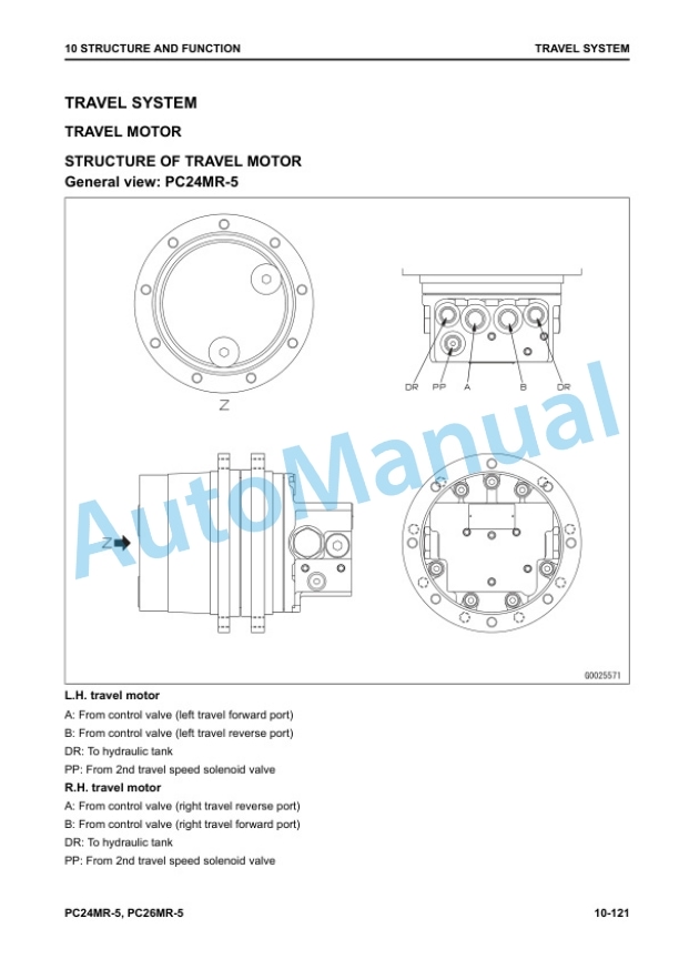 Alternative view of Komatsu PC24MR-5, PC26MR-5 Compact Hydraulic Excavator Shop Manual SEN06893-00