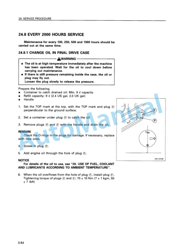 Komatsu PC250-6, PC250LC-6 Hydraulic Excavator Operation and Maintenance Manual SEAM021301T 5 Komatsu PC250-6, PC250LC-6 Hydraulic Excavator Operation and Maintenance Manual SEAM021301T - Image 5