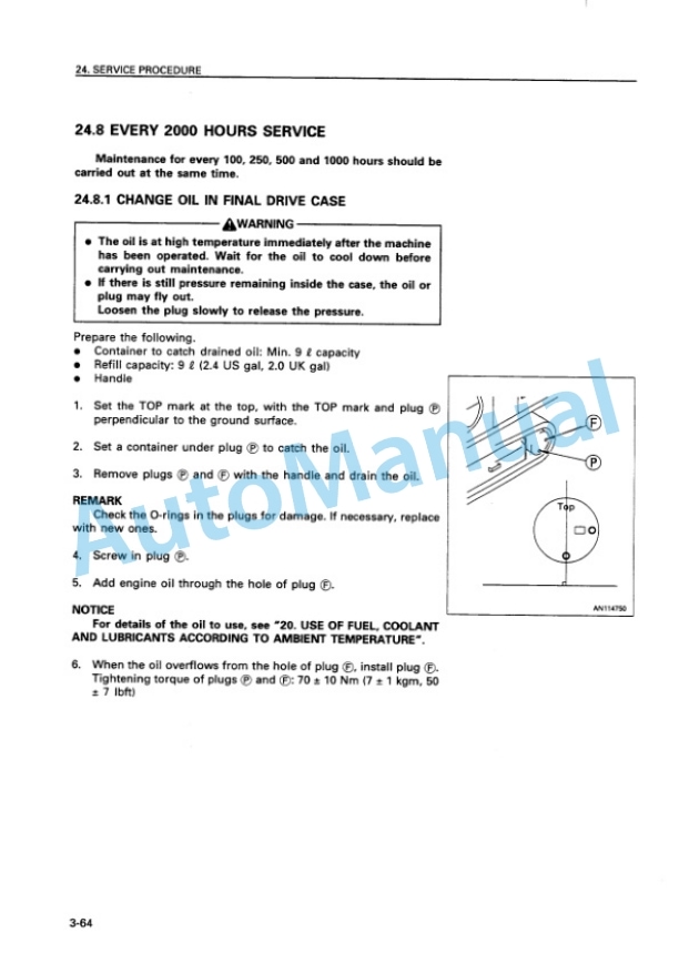 Komatsu PC250-6, PC250LC-6 Hydraulic Excavator Operation and Maintenance Manual SEAM024000 5 Komatsu PC250-6, PC250LC-6 Hydraulic Excavator Operation and Maintenance Manual SEAM024000 - Image 5