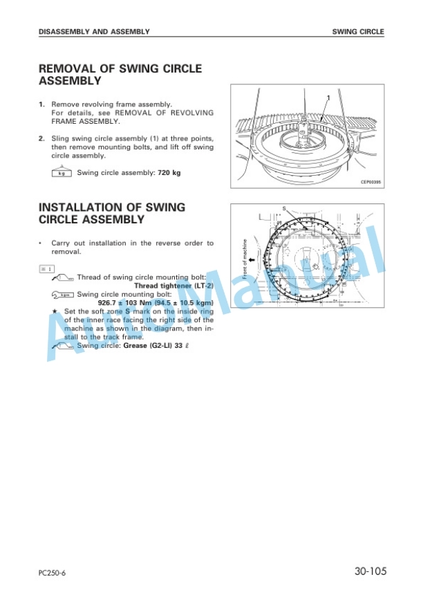 Komatsu PC250-6, PC250LC-6 Hydraulic Excavator Shop Manual SEBM023200 5 Komatsu PC250-6, PC250LC-6 Hydraulic Excavator Shop Manual SEBM023200 - Image 5