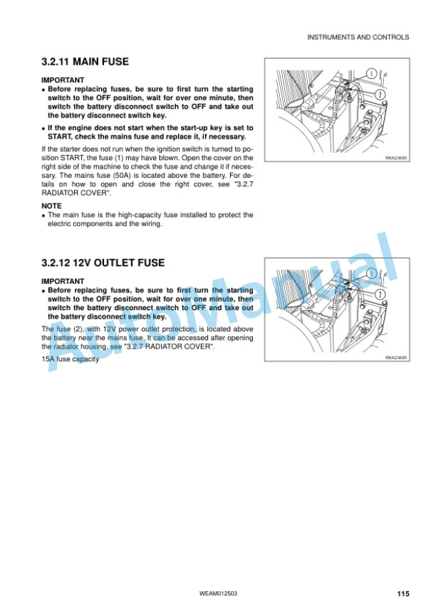 Komatsu PC26MR-3 Hydraulic Excavator Operation and Maintenance Manual WEAM012503 3 Komatsu PC26MR-3 Hydraulic Excavator Operation and Maintenance Manual WEAM012503 - Image 3