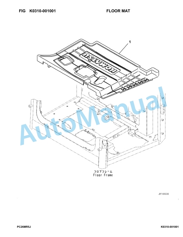 Komatsu PC26MR-5 Hydraulic Excavator Parts Manual 23001-UP 4 Komatsu PC26MR-5 Hydraulic Excavator Parts Manual 23001-UP-4