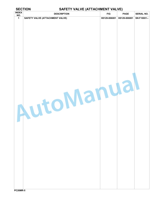 Komatsu PC26MR-5 Hydraulic Excavator Parts Manual F10001-UP 3 Komatsu PC26MR-5 Hydraulic Excavator Parts Manual F10001-UP-3