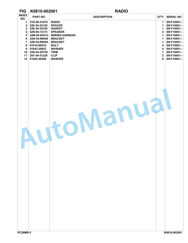 Komatsu PC26MR-5 Hydraulic Excavator Parts Manual F10001-UP 4 Komatsu PC26MR-5 Hydraulic Excavator Parts Manual F10001-UP-4