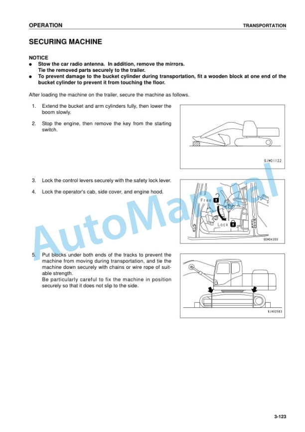 Komatsu PC270-7 Galeo Hydraulic Excavator Operation and Maintenance Manual SEAM052100T 4 Komatsu PC270-7 Galeo Hydraulic Excavator Operation and Maintenance Manual SEAM052100T - Image 4