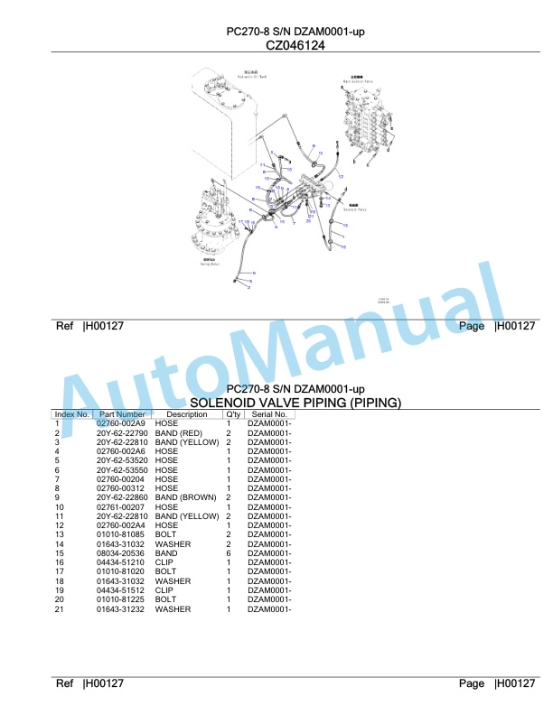 Komatsu PC270-8 Hydraulic Excavator Parts Manual DZAM0001-UP 3 Komatsu PC270-8 Hydraulic Excavator Parts Manual DZAM0001-UP-3