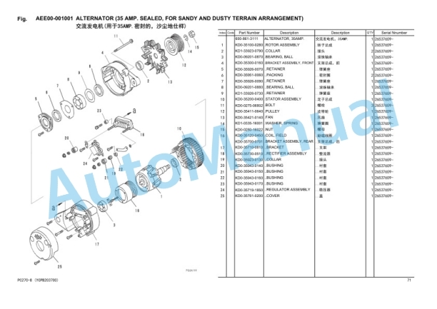 Komatsu PC270-8 Hydraulic Excavator Parts Manual YCPB203700 2 Komatsu PC270-8 Hydraulic Excavator Parts Manual YCPB203700-2