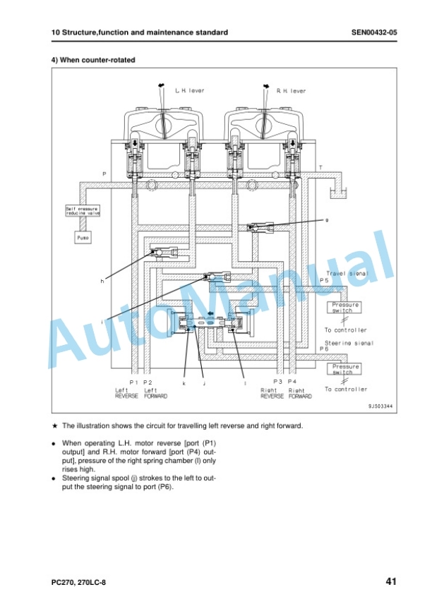 Alternative view of Komatsu PC270-8, PC270LC-8 Hydraulic Excavator Shop Manual SEN00420-16
