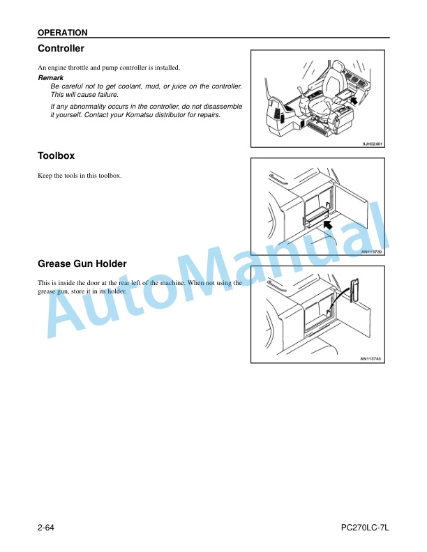 Komatsu PC270LC-7L Hydraulic Excavator Operation and Maintenance Manual CEAM008703 3 Komatsu PC270LC-7L Hydraulic Excavator Operation and Maintenance Manual CEAM008703 - Image 3