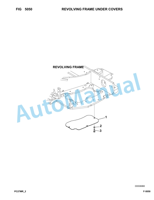 Komatsu PC27MR-2 Hydraulic Excavator Parts Manual F00103-up 3 Komatsu PC27MR-2 Hydraulic Excavator Parts Manual F00103-up-3